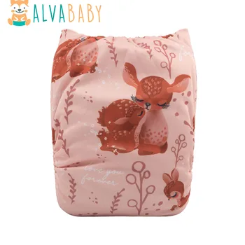 ALVABABY Opakovane Látkové Plienky Baby Umiestnené Handričkou Nappy pre Deti 3-15 kg s 1pc Vložiť