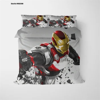 Iron Man Film Série Dekoračné Obliečky Nastaviť Marvel 3D Digitálna Tlač Spálňa Domov Točil Deka Kryt obliečka na Vankúš