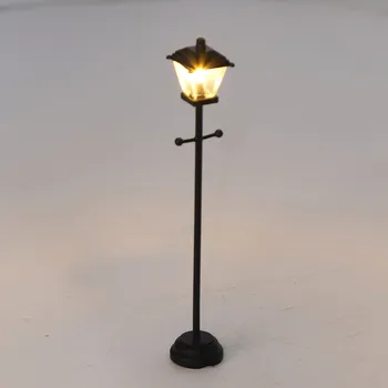 1/12 Rozsahu domček pre bábiky Street Light LED Miniatúrny domček pre bábiky Pouličné Lampy, Dekorácie Black M