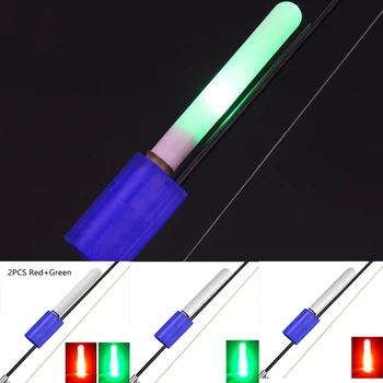 1/2PC LED Svietiť, Nočný Rybolov Stick Svetlá Tyč Tip Klip Rybárske Lightstick Bite Alarm Shake Rozpoznať Svetlo сигнализатор поклёвки