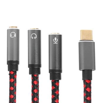 1 m alebo 30 cm USB Typu C na 3,5 mm Adaptér Splitter Kábel, USB C do Aux Kábel pre Slúchadlá, Kábel Line