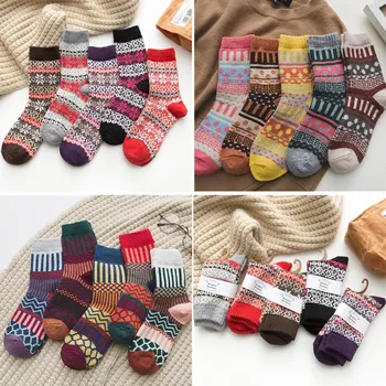 1 Pár Muži Ženy Ponožky Vintage Vlna Cashmere Teplé, Mäkké, Hrubé Bežné Zimné