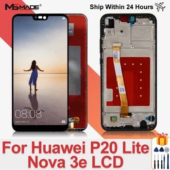 100% Test Pre Huawei P20 Lite LCD Displej Dotykový Displej Náhradná Pre Huawei Nova 3e LCD ANE-LX1 Displej Digitalizátorom. Montáž