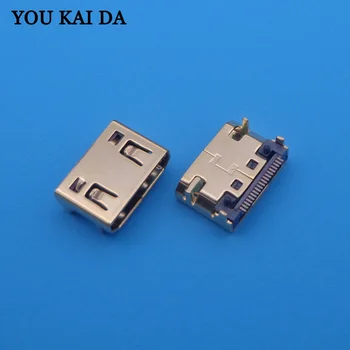 100ks/veľa Zlata-plationg MINI 19P Jack Konektor Nabíjacieho portu 19Pins kompatibilný s HDMI Sockect plug 4DIP Typ