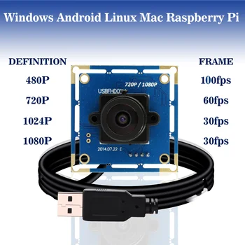 1080P Full HD 30fps 60fps 100fps Vysokej Rýchlosti Mini PC Kamera, USB Modul Kamery s (bez obalu) pre Android, Linux, MAC, Windows
