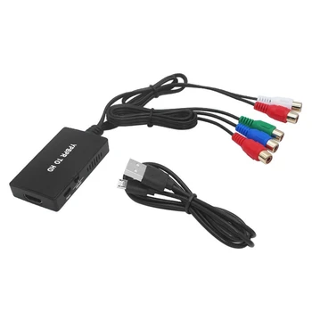 1080P Komponentu Kompatibilný s HDMI Prevodník YPBPR RGB + R/L Audio Kompatibilný s HDMI Adaptér 5RCA Na Kompatibilný s HDMI