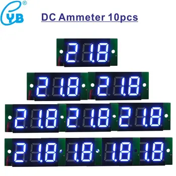 10pcs LED Digitálne Ammeter DC Prúd 50A Meter DC Ampér Panel Meter 0.36