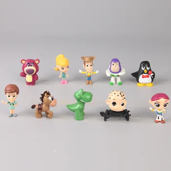 10pcs/set Disney Toy Story Woody Buzz Lightyear PVC Bábika Údaje Hračky 5.5 cm