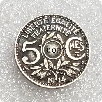 1914 Francúzsko - Moderný 5 Centimes Kópiu Mince