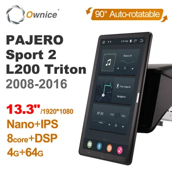 1920*1080 Android 10.0 Ownice 13,3 Palca Otáčania Autoradio pre Mitsubishi PAJERO Sport 2 L200 Triton 2008 2016 autorádia GPS Auto