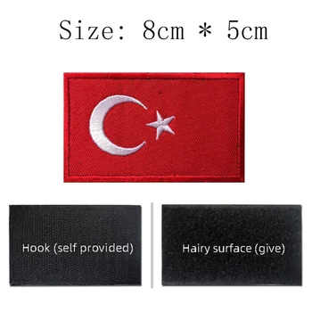 1pc Turecko Sveta Príznak Vysokej Kvality Háčika A Slučky Výšivky Patch Veľkosť Na 8 cm*5 cm