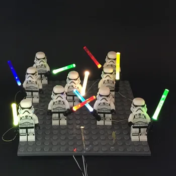 1pcs LED svetlo lightsaber pre lego obrázok Hračky pre Platnosti Prebúdza Nano Light Up Set