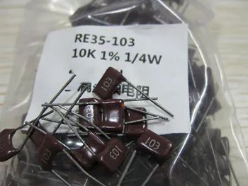 1PCS RE35-103 10K 1% 1/4W Noninductive Odpory 5mm