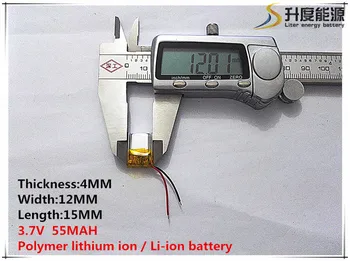 1pcs [SD] 3,7 V,55mAH,[401215] Polymer lithium ion / Li-ion batéria pre HRAČKA,POWER BANKY,GPS,mp3,mp4,mobilný telefón,reproduktor
