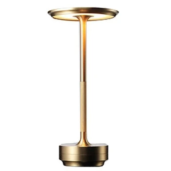 1Set Bar Atmosféru Retro Stolná Lampa Touch USB Nabíjateľné Stolná Lampa Reštaurácia Zlato