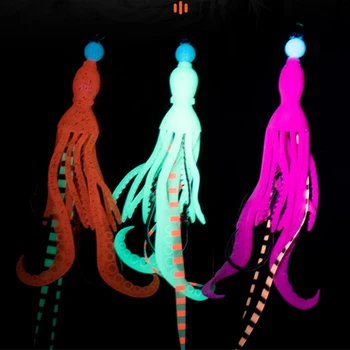 2 ks*Rybolov Squid Octopus Návnadu stávkovanie pomôcť hákom Svetelný Silikónové sukne TPR Materiálu Pesca Wobbler Rybárske Náčinie