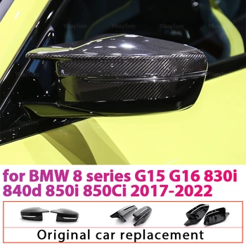 2 ks upravené Zrkadlo pokrytie čiapky pre BMW 8 series G15 g16, ansel 830i 840d 850i 850Ci 2017-2022 Uhlíkových Vlákien Vzor RHD M4 štýl LHD