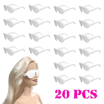 20 Ks /Set Wite Plastové Okuliare Pre Bábiku Barbie Bežné slnečné Okuliare Pre 1/6 Bábika DIY domček pre bábiky Príslušenstvo Strana Hračky