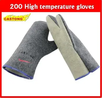 200 stupňov vysoká teplota rukavice Aramid Izolácie Spomaľovač horenia ohňa rukavice Anti-scalding rukavice