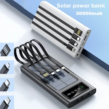 20000mah Solar Power Bank 2USB Port Prenosná Externá Nabíjačka Batérií S Bleskom pre iPhone 14 xiao M Powerbank Nabíjania