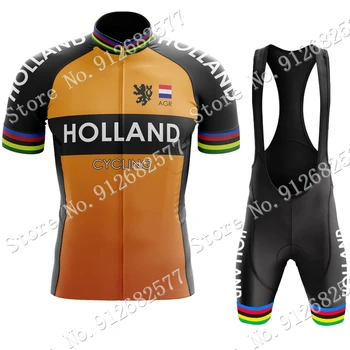 2023 Holland pánske Cyklistické Dresy Nastaviť Majster Sveta v holandskej Oblečenie Cestnej Bike Košele Vyhovovali Cyklistické Šortky Podbradník MTB Ropa Maillot