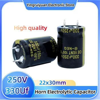 250V330Uf Horn Elektrolytický Kondenzátor Switching Power Adaptér Invertor 22X30 5 KS