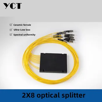 2x8 Vlákniny Splitter FC/SC UPC/APC spájať kazeta 2/8 planárne vlnovodové pigtail kazeta YCT