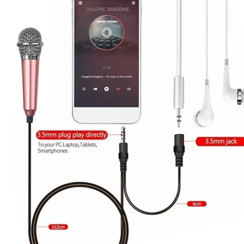 3,5 mm Mini Mikrofón Stereo Štúdiový Mikrofón pre Karaoke KTV pre Chytrý Mobilný Telefón, Notebook, PC Desktop Ručné Prenosné Mini Mic