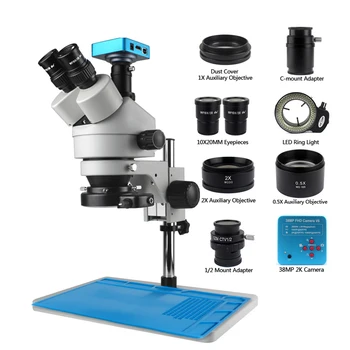 3.5 X-90X Zoom Trinocular Stereo Mikroskopom a 56LED Cieľ Objektív, HDMI Digita mikroskopom Kamera pre Telefón PCB Spájkovanie Opravy