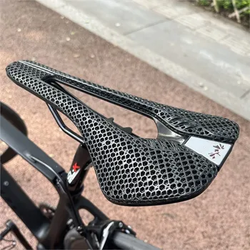 3D Vytlačené Sedlo Uhlíkových Vlákien Cyklistické Sedlo Vankúš Tekutej Živice Honeycomb Bike Race Sídlo Mäkké Kolo Koľajnice Požičovňa 3D Sedlo