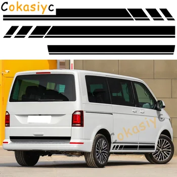 3KS Módne racing stripes grafika DIY dekorácie dopravného prostriedku nálepky Na VW T5 T6 batožinového priestoru vinylové nálepky príslušenstvo