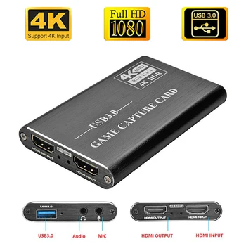 4K HDMI Hra digitalizačné Karty USB3.0 1080P Grabber, Dongle hdmi zachytiť kartu pre OBS Zachytenie Hra Hra Zachytiť Kartu Live