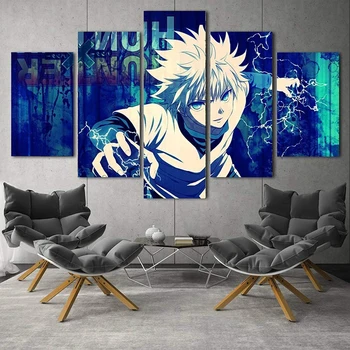 5 Kusov Japonskom Anime Hunter X Plagáty na Stenu Umenie Domova Modulárny Plátne Obrazy HD Tlačené Obrázky Obývacej Miestnosti Dekorácie