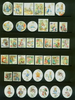 50 KS, 5 Stanovuje, Japonsko Post Pečiatka, Cartoon Pečiatka, Skutočný Originál, Používané s Post Známky, Pečiatky Zber