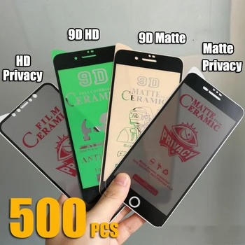 500pcs ochrany Osobných údajov Keramiky Film 9D HD Matný Anti-Shock Screen Protector Pre iPhone 14 Pro Max 13 Mini 12 11 XS XR X 8 7 6 Plus SE