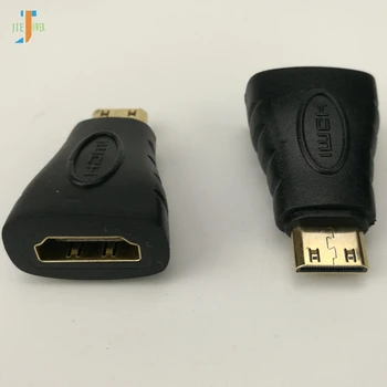 500pcs/veľa HDMI-compatiblefemale na Mini HDTV muž Pätice Adaptéra Converter pre kino, projektor,notebook, mobilný telefón, Čierne
