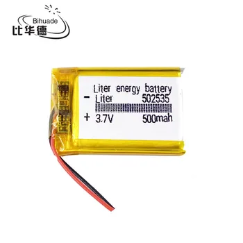 502535 3,7 v 500mAh li-ion Lipo článkov Lítium Li-Po Polymérová Nabíjateľná Batéria Pre svetlomet Bluetooth reproduktor Nahrávač