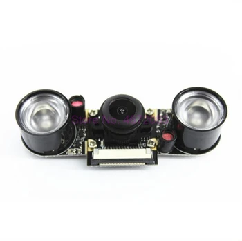 50pcs/veľa pre Raspberry Pi 3B+ Kamera Nočného Videnia Široký Uhol Fisheye Fotoaparát 5MP Kamera +Infračervený IR LED Svetlá + Akryl Držiteľ