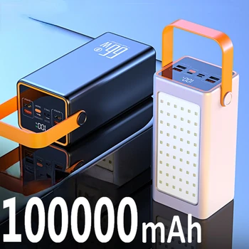 66W Super Rýchle Nabíjanie 100000mAh Moc Banka pre iphone 14 pro max Notebook LED Svetlo Powerbank Prenosné Externé Nabíjačky Batérií