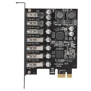 7 Port PCIE Rozširujúca Karta 7 Porty USB 3.2 GEN1 5Gbps Vysoká Rýchlosť Prenosu Stabilné Napájanie USB 3.2 GEN1 Predné Rozširujúca Karta