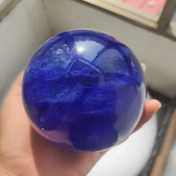 9-10 cm Modrá tavenie kameň crystal ball Leštené feng shui kremeň sfére+ stojan