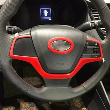 ABS Chrome Pre Hynudai Solaris 2 2017 Auto Príslušenstvo volant Tlačidlo rám panel Kryt Výbava Styling