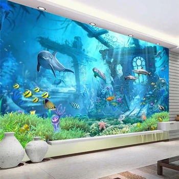abstraktných de parede 3D Vlastnú tapetu pre podmorský svet, obývacej izby, spálne, detskej izby, TV joj, steny domova nástenná maľba