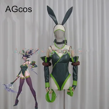 AGCOS Customsizd LOL Akali Doujin Bunny Dievča Cosplay Kostým Sexy Žena Kombinézach Cosplay