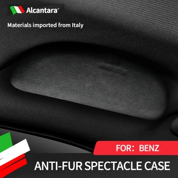 Alcantara Semiš Auto Okuliare Prípade Úložný Box slnečné Okuliare Držiteľ Auto Príslušenstvo Určených Na Mercedes BenzBenz GLK C E R úrovni