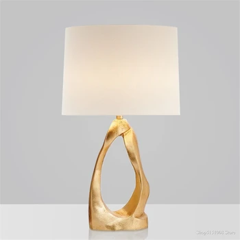 Americký Tvorivé Zlaté Stolové Lampy pre Obývacia Izba Umenie Spálňa Nočná Lampa LED Dizajnér Postmoderných Domov Deco Osvetlenie Zariadenie