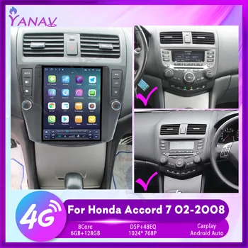 Android 12 128GB Car Audio Pre Honda Accord 7 2002-2008 autorádia carplay dsp Multimediálny prehrávač, GPS Navigáciu, 9.7