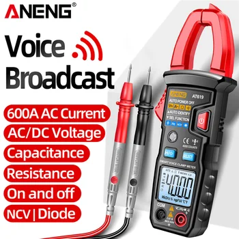 ANENG AT619 Digitálny Hlasový Vysielanie Multimeter Svorka Profesionálny AC/DC Svorka Meter Ammeter Current Clamp Tester pre Krupina