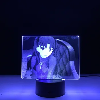 Anime Lampa Osud Pobyt Noc Obrázok Tohsaka Rin Dual Farby LED Nočné Svetlo pre Dieťa Spálňa Decor Svetlo Farebné Lampy, Akryl
