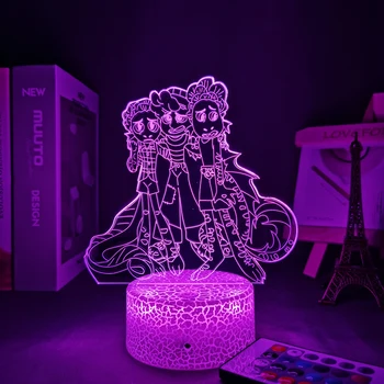 Anime Luca Alberto Mora Monster Obrázok LED Nočné Osvetlenie Led Panel Svetlo 3D Lampa Cute Izba Dekor Darček Pre Priateľov